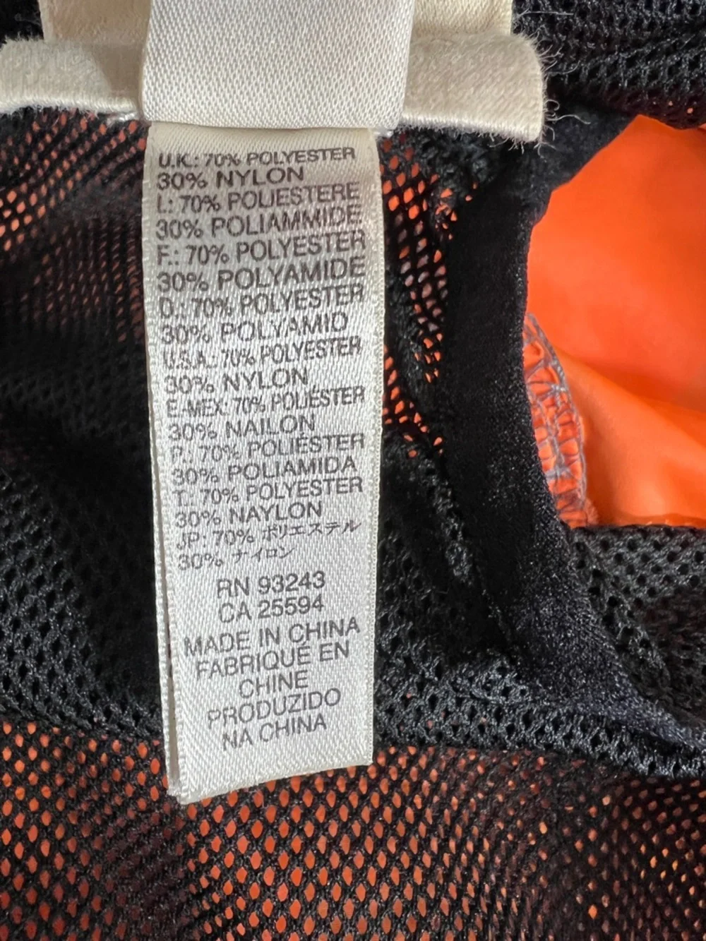 Diesel Beachwear Orange Gray Abstract Swim Trunks Shorts Mesh Lined Size Medium - Picture 9 of 9